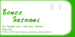 bence hatvani business card